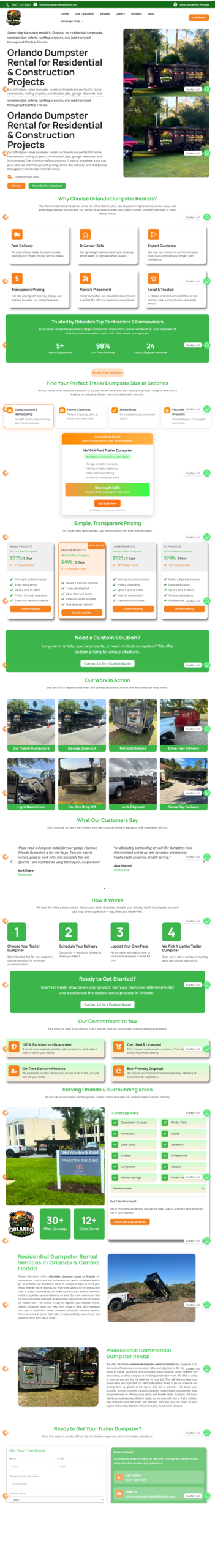 Orlando Dumpster Rentals Website